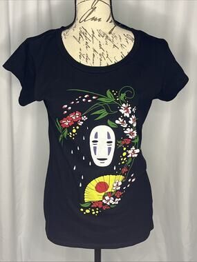 Studio Ghibli Spirited Away Black Graphic T Shirt Juniors Size Large
